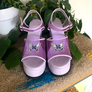 Dolls Kill Sugar Thrillz Butterfly Platforms Sz 9